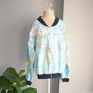 Map of the World Zip-Up Wind Breaker